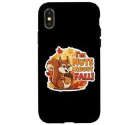 I'm Nuts About Fall Lover Cute Squirrel Autumn Kids Leaves Case for iPhone X/XS