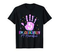 I'm Officially A Handful 5th Birthday Five 5 Year Old Girls T-Shirt