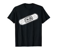 Im Ok Bandaid Minimal Blackwork Value Graphic T-Shirt