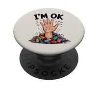 I'm OK Funny DIY Craft Chaos Paint Hands Design PopSockets Adhesive PopGrip