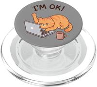 Im Ok - Funny Tired Cat PopSockets PopGrip for MagSafe