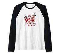 I'm Ok It's Not My Blood Sarcastic Men Horror Bloody Clothes Raglan Baseball Tee