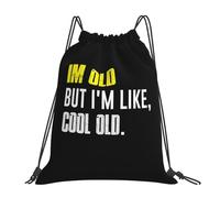 I'M Old But I'M Like Cool Old Men Women Drawstring Bag Portable Drawstring Backpack Durable Gym Sack For Picnic Hiking Yoga