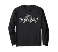 I'm On A Boat Funny Retro Nautical Summer Minimalist Graphic Long Sleeve T-Shirt