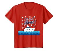 I'm On A Boat! Nautical Summer Cruise Vacation Fun T-Shirt, Kids, Red, 2 Years