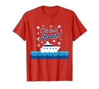 I'm On A Boat! Nautical Summer Cruise Vacation Fun T-Shirt, Men, Red, XL