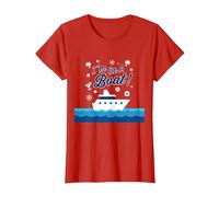 I'm On A Boat! Nautical Summer Cruise Vacation Fun T-Shirt, Women, Red, 3XL