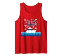 I'm On A Boat! Nautical Summer Cruise Vacation Fun Tank Top, Men, Red, L