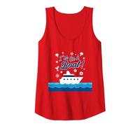 I'm On A Boat! Nautical Summer Cruise Vacation Fun Tank Top, Women, Red, S