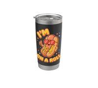 I'm On A Roll Funny Sausage Pun Cartoon Design Stainless Steel Insulated Tumbler
