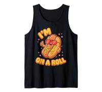I'm On A Roll Funny Sausage Pun Cartoon Design Tank Top