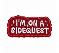 I'm On A Sidequest Morale Patch 3 Inches Funny Fantasy Bookish Book Lover, Mental Health, Hook and Loop Embroidered Patches for Backpack Dog Harness, Military Style Tactical Gifts for Mom Dad