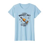 I'm On A Whiskey Diet Funny Drinking Quote Graphic T-Shirt, Women, Baby Blue, XXL