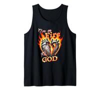 I'm On Fire for God Faith Prayer Grace Praise Bible Tank Top