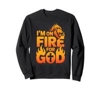 I'm On Fire For God Lion Cross Flame Sweatshirt