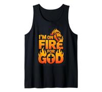 I'm On Fire for God Lion Cross Flame Tank Top