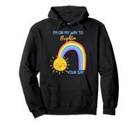 I'm on my way to brighten your day Positive Affirmation Girl Pullover Hoodie