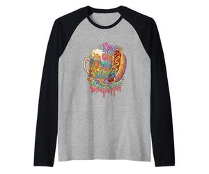 Im On My Wurst Behavior Funny Beer Retro 70s Vintage Raglan Baseball Tee
