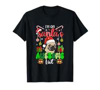 I'm On Santa's Awesome List Christmas Santa Pug Lover T-Shirt