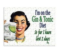 I'm On The Gin & Tonic Diet funny small steel sign 200mm x 150mm (og)