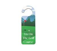 'I'm on the Golf Course' Plywood Door Handle Hanger - Great Idea for Golfers, Teens, Boys, Girls, Couples, Parents, and Grandparents (doorh-kf23-golfcourse)