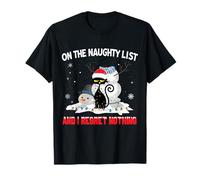 I'm On The Naughty List And I Regret Nothing Black Cat T-Shirt