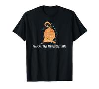 I'm On The Naughty List Funny Ginger Christmas Kitty Cat T-Shirt