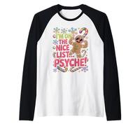 I'm On The Nice List Psyche! Gingerbread Man Raglan Baseball Tee