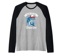 I'm One Bad Bass Grandpa Bass Fishing Father's Day Raglan Baseball Tee