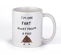 I'm One Fart Away from A Poo Funny Mug Gift, Sarcastic Present for Boyfriend, Girlfriend, Retirement Mug, Getting Old Mug, Funny for him, for awe