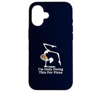 I'm Only Doing This For Pizza Funny Yoga Poses Skeleton Case for iPhone 16