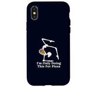 I'm Only Doing This For Pizza Funny Yoga Poses Skeleton Case for iPhone X/XS