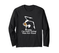 I'm Only Doing This for Pizza Funny Yoga Poses Skeleton Long Sleeve T-Shirt