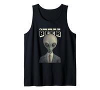 I'm Only Here for The Beer (Funny Statement & Alien Graphic) Tank Top