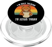 I'm Only Talking To Jesus Today Cat Coffee PopSockets PopGrip for MagSafe