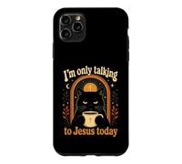I'm Only Talking to Jesus Today Funny Black Cat Coffee Humor Case for iPhone 11 Pro Max