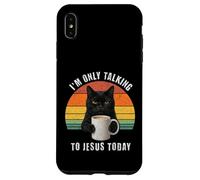 I'm Only Talking To Jesus Today Grumpy Black Cat Coffee Case for iPhone XS Max