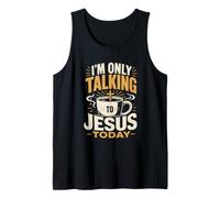 I'm ONLY Talking to Jesus Today Unisex Praying Cat Tank Top