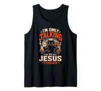 I'm ONLY Talking to Jesus Today Unisex Praying Cat Tank Top