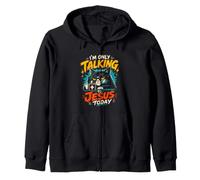 I'M ONLY TALKING TO JESUS TODAY Unisex Praying Cat Zip Hoodie