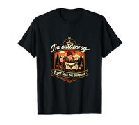 Im Outdoorsy I Get Lost On Purpose Camping Badge T-Shirt