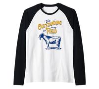 I'm Outstanding in My Field Goat Pun for Farmers Dad Joke Raglan Baseball Tee