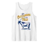 I'm Outstanding in My Field Goat Pun for Farmers Dad Joke Tank Top