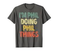 I'm Phil Doing Phil Things Shirt Personalized First Name T-Shirt, Men, Asphalt Grey, 3X-Large