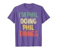 I'm Phil Doing Phil Things Shirt Personalized First Name T-Shirt, Men, Purple Heather, X-Large