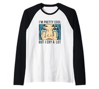 I'm Pretty Cool But I Cry A Lot - Retro Comic Book - Pop Art Raglan Baseball Tee