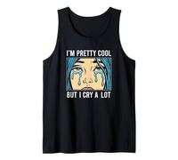 I'm Pretty Cool But I Cry A Lot, Retro Vintage Pop Art Style Tank Top