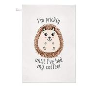I'm Prickly Until I've Had My Coffee Hedgehog Tea Towel Dish Cloth