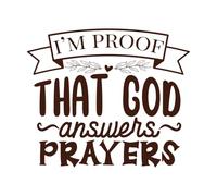 im Proof That god Answer Prayers Design on Vinyl Art Sticker 41x48.4cm Multi Color Selection Coffee