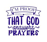 im Proof That god Answer Prayers Design on Vinyl Art Sticker 49.2x58.1cm Equipped with Transfer Film kit DarkBlue